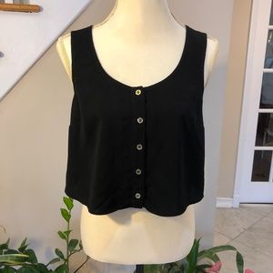 Cropped Black Top with Cut-out Back